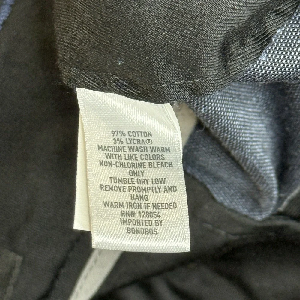 Bonobos Monday Dress Pants Mens 33x30 Slim Fit Blue Flat Front Stretch Chinos